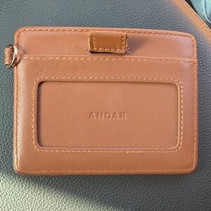 Andar Tan Leather Card Holder ID Wallet
